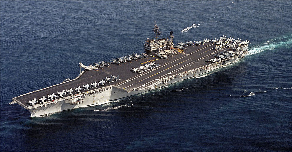 Aerial View of USS Kitty Hawk CV63 - Marv Truhe Against All Tides